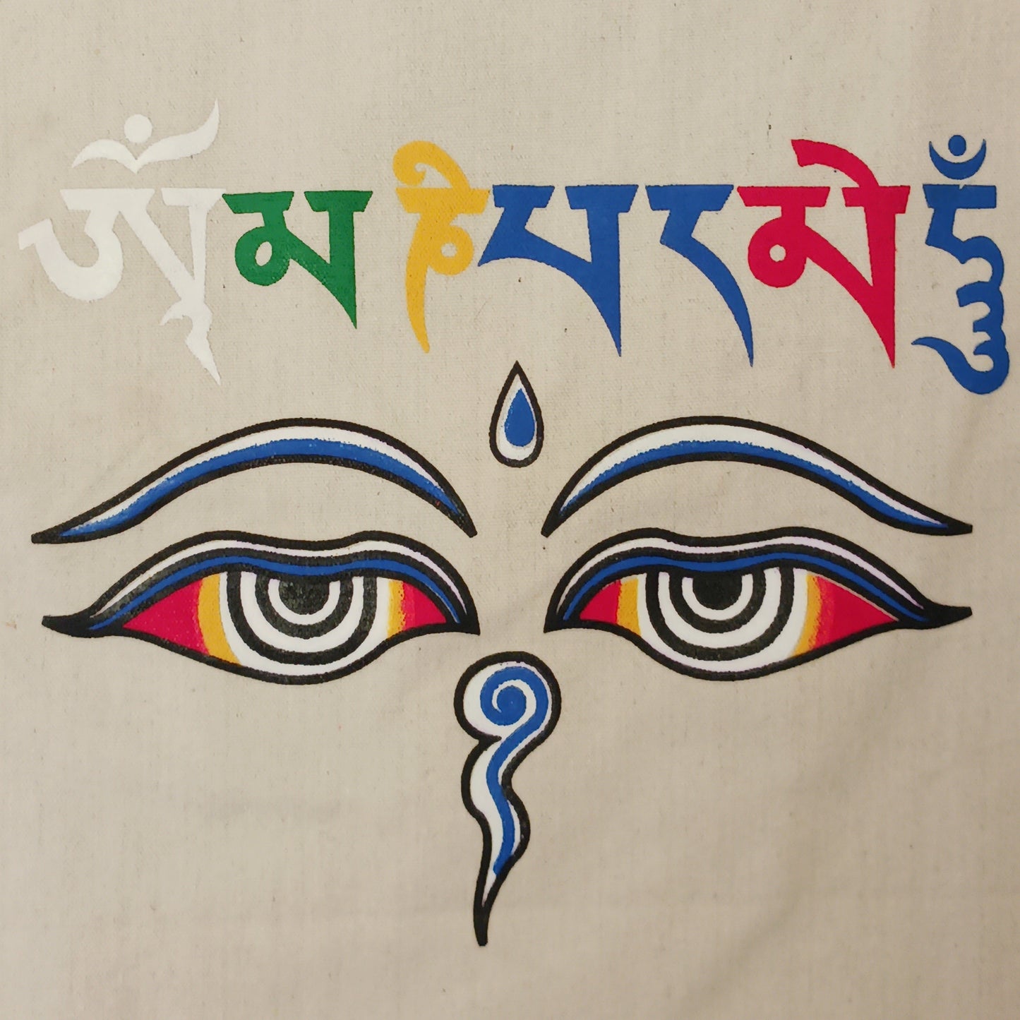 Buddha Eyes Cotton Tote Bag | Wisdom eyes Bag Buddhist Gift