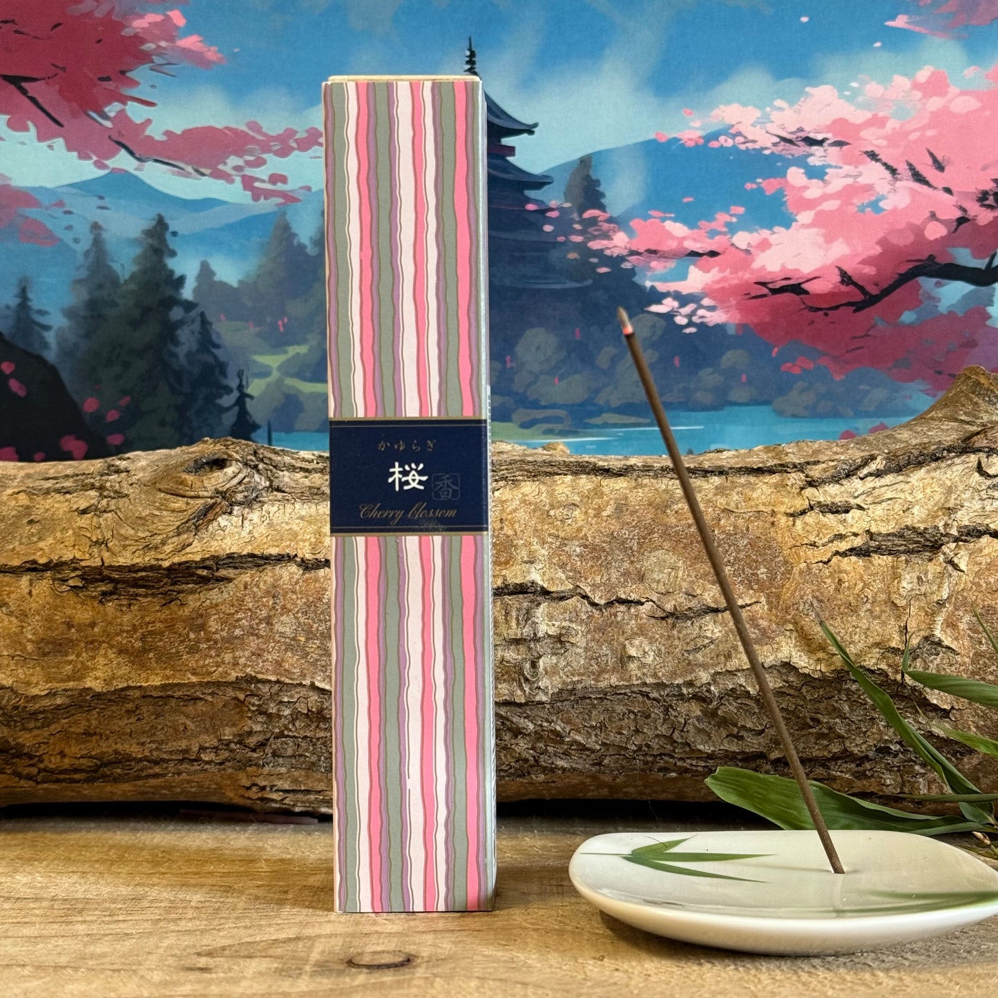 Immerse yourself in the delicate and refreshing fragrance of Kayuragi Cherry Blossom incense. Sakura, the cherry blossom, is a beloved scent in Japan, evoking the essence of spring with its soft, floral notes. These high-quality incense sticks offer a serene and uplifting atmosphere, reminding you of the beauty of blooming cherry trees year-round.
Each box contains 40 incense sticks, complete with a small incense holder, so you can enjoy the calming scent right away. The packaging is thoughtfully designed