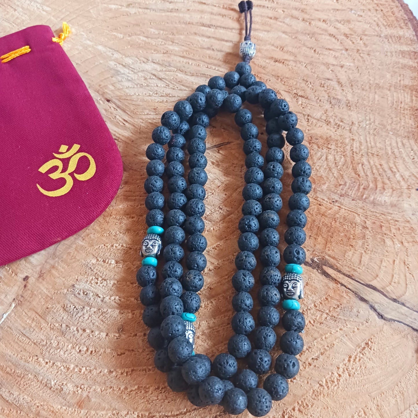 Lava Bead & Buddha Prayer Beads | Mallah Beads