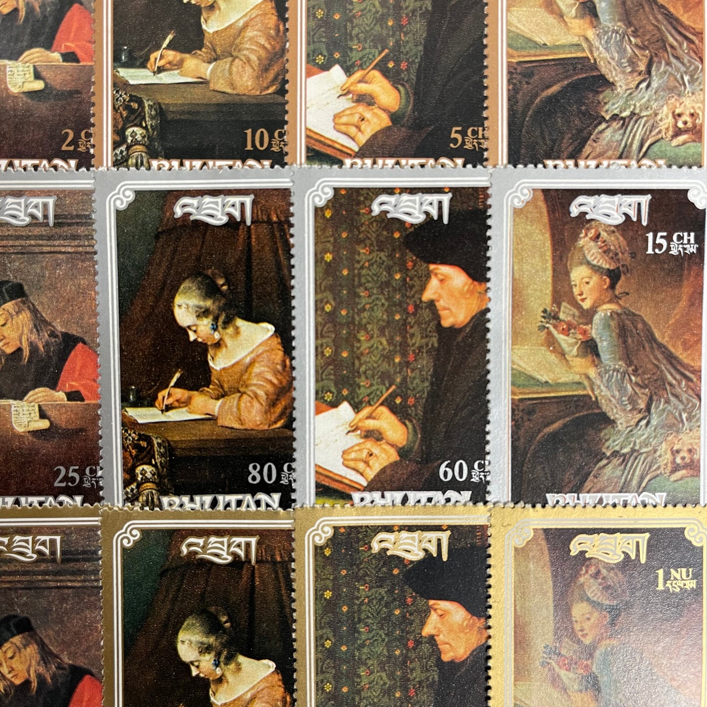 Bhutan Postage Stamps Fragonard Carpaccio Holbein Terborch