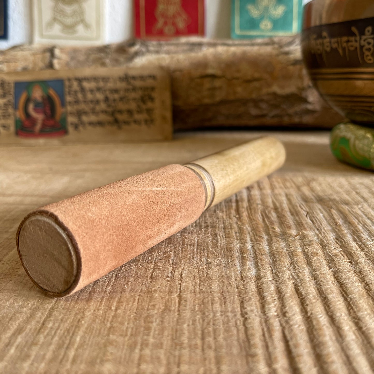 Singing Bowl Stick ( Puja) 19cm suede