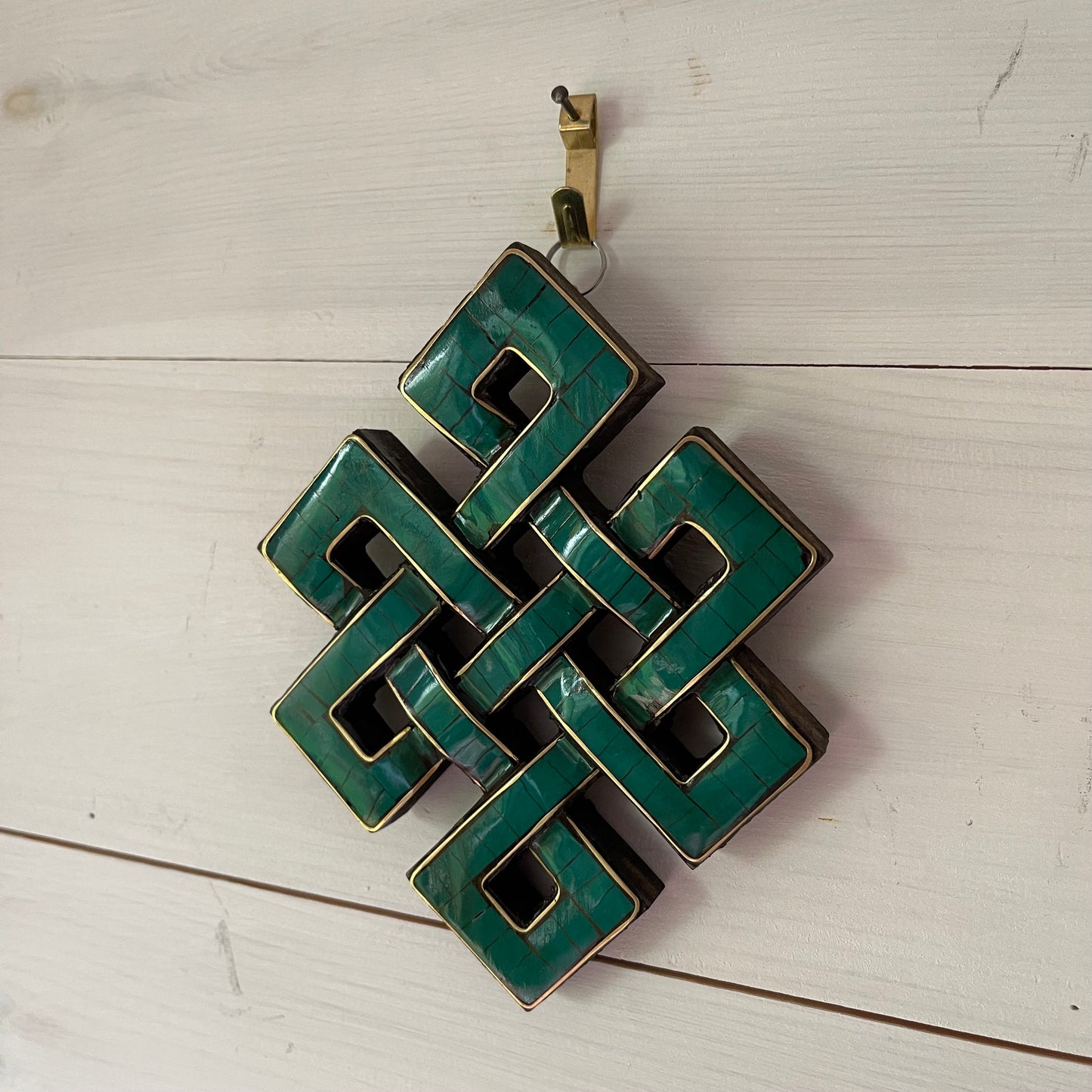 Tibetan Turquoise decorated Endless Knot Sml 13 X 10cm