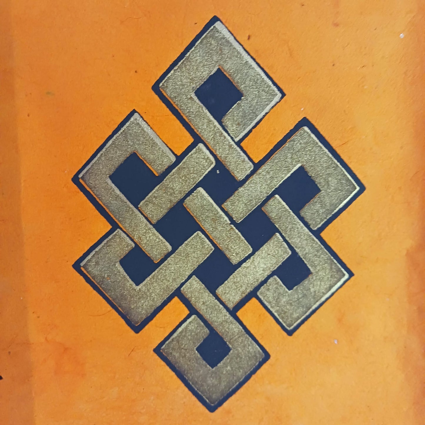 Lokta Paper Nepalese Lampshade Endless knot Orange