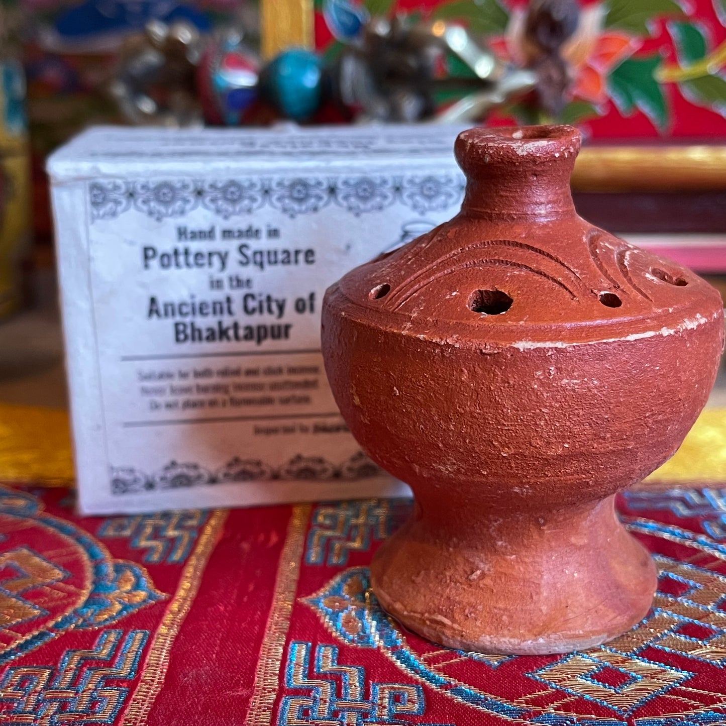 Bhaktapur Pottery Incense Holder | Tibetan Fairtrade Incense Holder