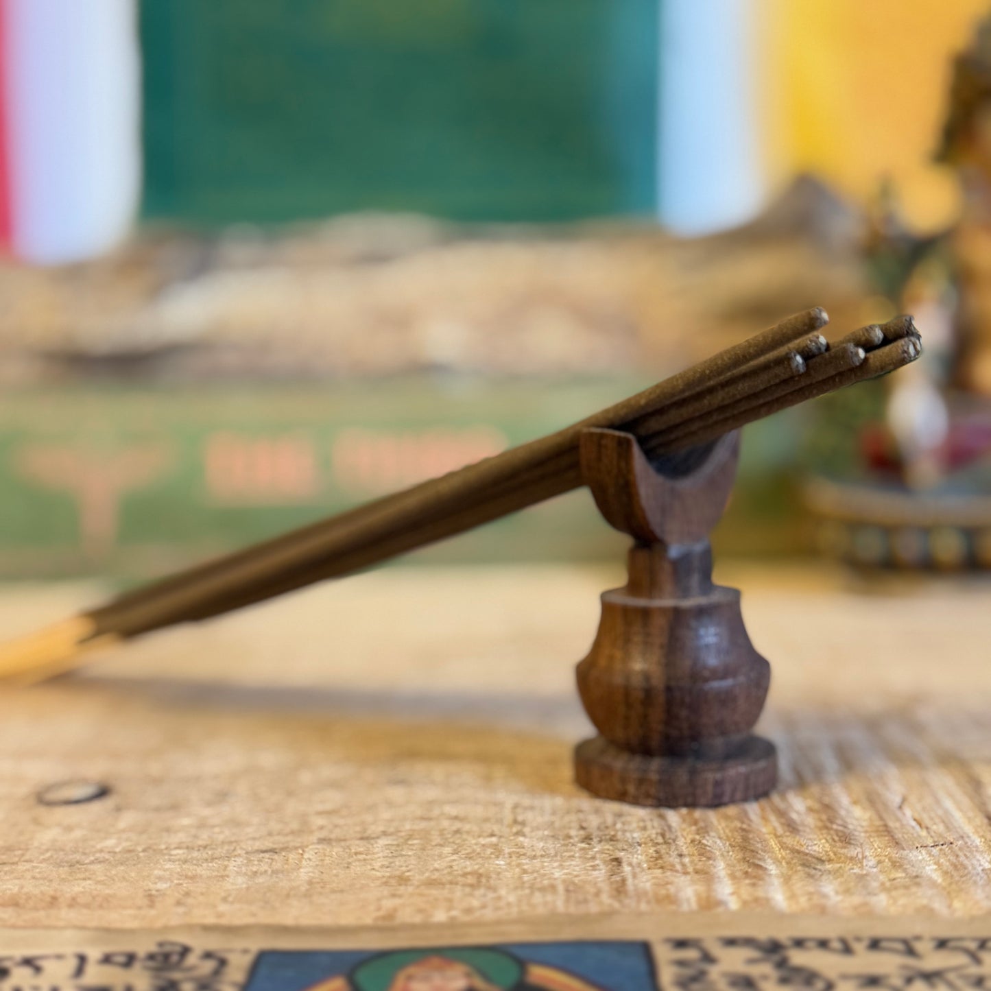 Eyes of The Lord Buddha Incense - The Third Eye
Immerse yourself in tranquility with the Eyes of The Lord Buddha Incense - The Third Eye. This exquisite set of incense sticks is a harmonious blend of tradition, spirituality, and craftsmanship. Handmade in Nepal, these 15 incense sticks are encased in beautiful lokta paper packaging, adorned with the iconic Wisdom Eyes of the Buddha, symbolizing enlightenment and divine vision.