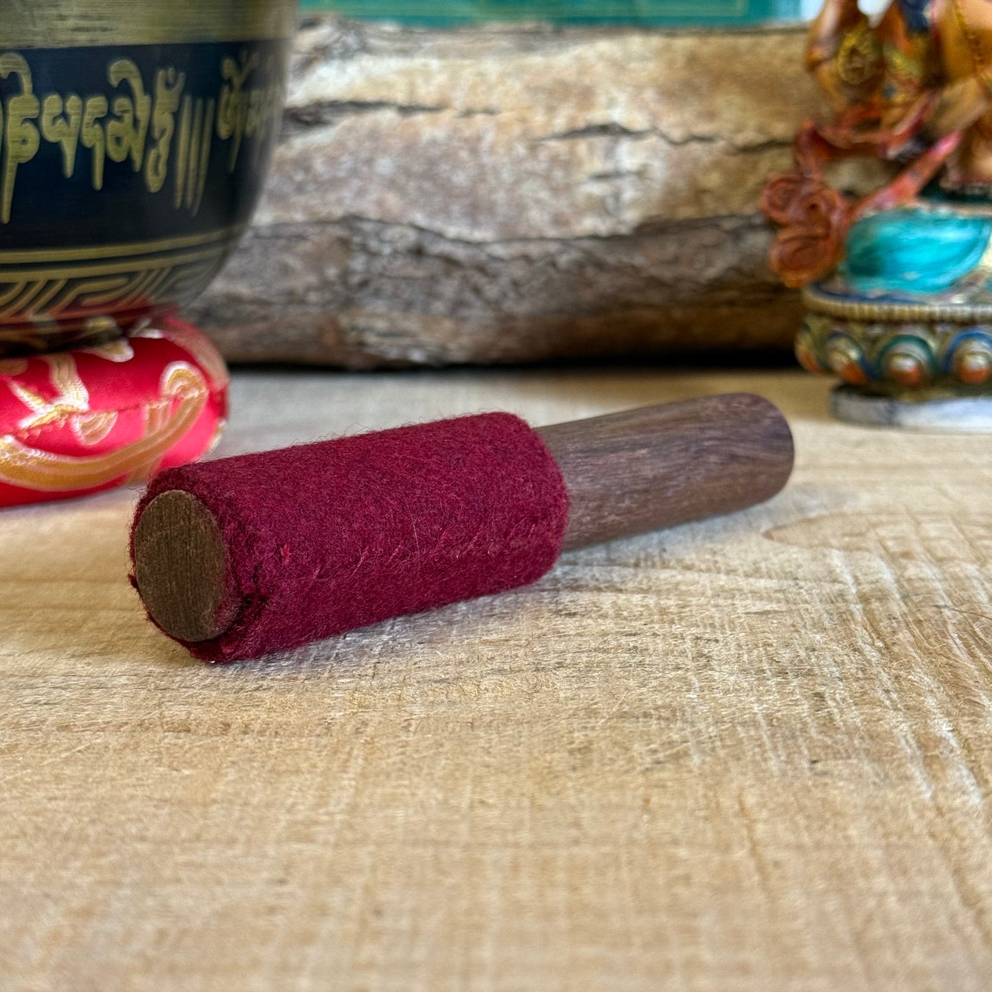 Small Wool Felt Singing Bowl Stick – Teak Wood Puja Tool
Handcrafted teak wood singing bowl stick with soft wool felt tip, designed for smaller Himalayan metal bowls. Elevate your meditation practice with ease and gra…
£5.99 GBP