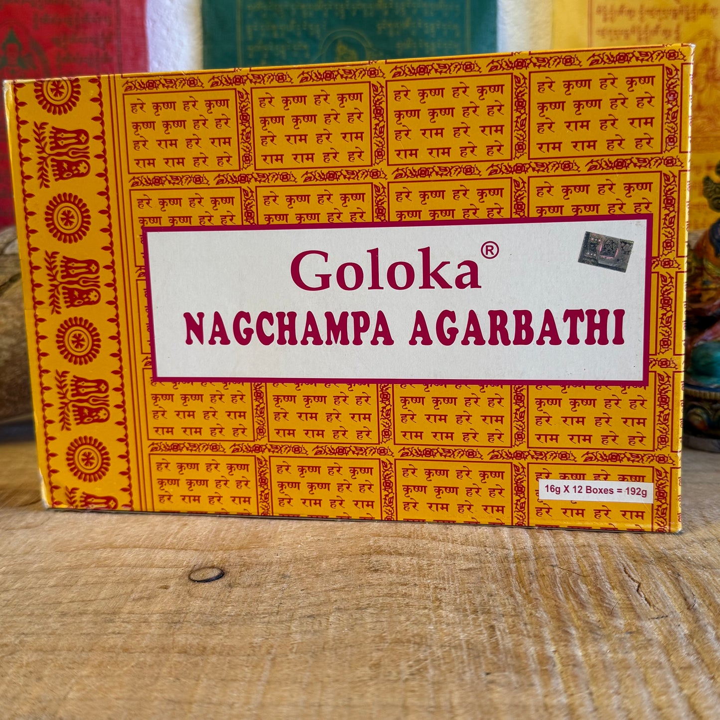 These hand-rolled incense sticks are made using traditional ingredients handed down through generations. This exotic perfume is made up of herbs and spices, resins and natural essential oils, blended with Indian perfumes to deliver a truly delicate fragrance.
Goloka Nag Champa Agarbathi is said to be lighter than the original Satya version and is therefore considered more suited to meditation and prayer.