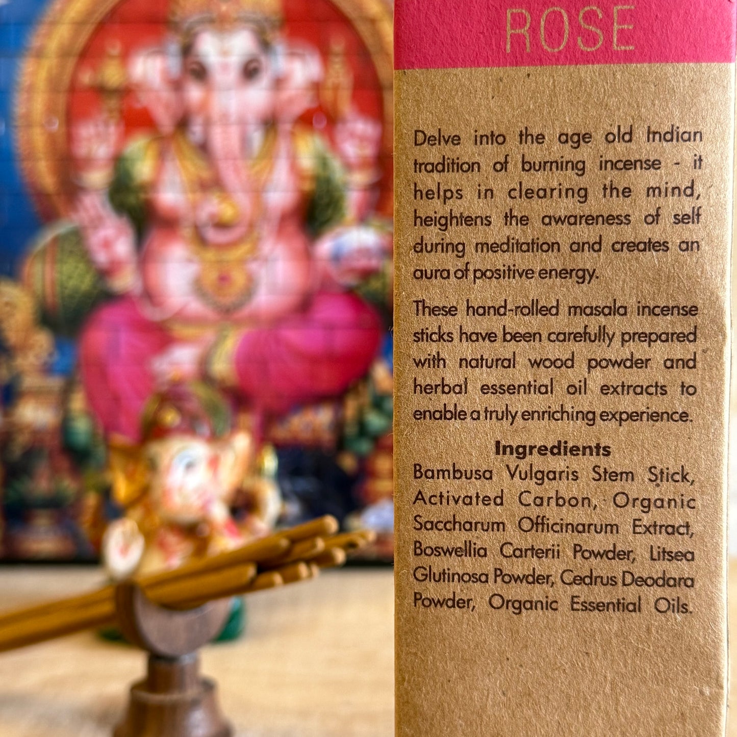 Rose Incense – Organic Goodness | Luxury Scent from India
Experience the scent of luxury with Organic Goodness Rose incense. Made in India, this rich, woody aroma is found in premium perfumes. 12 x 15g sticks.