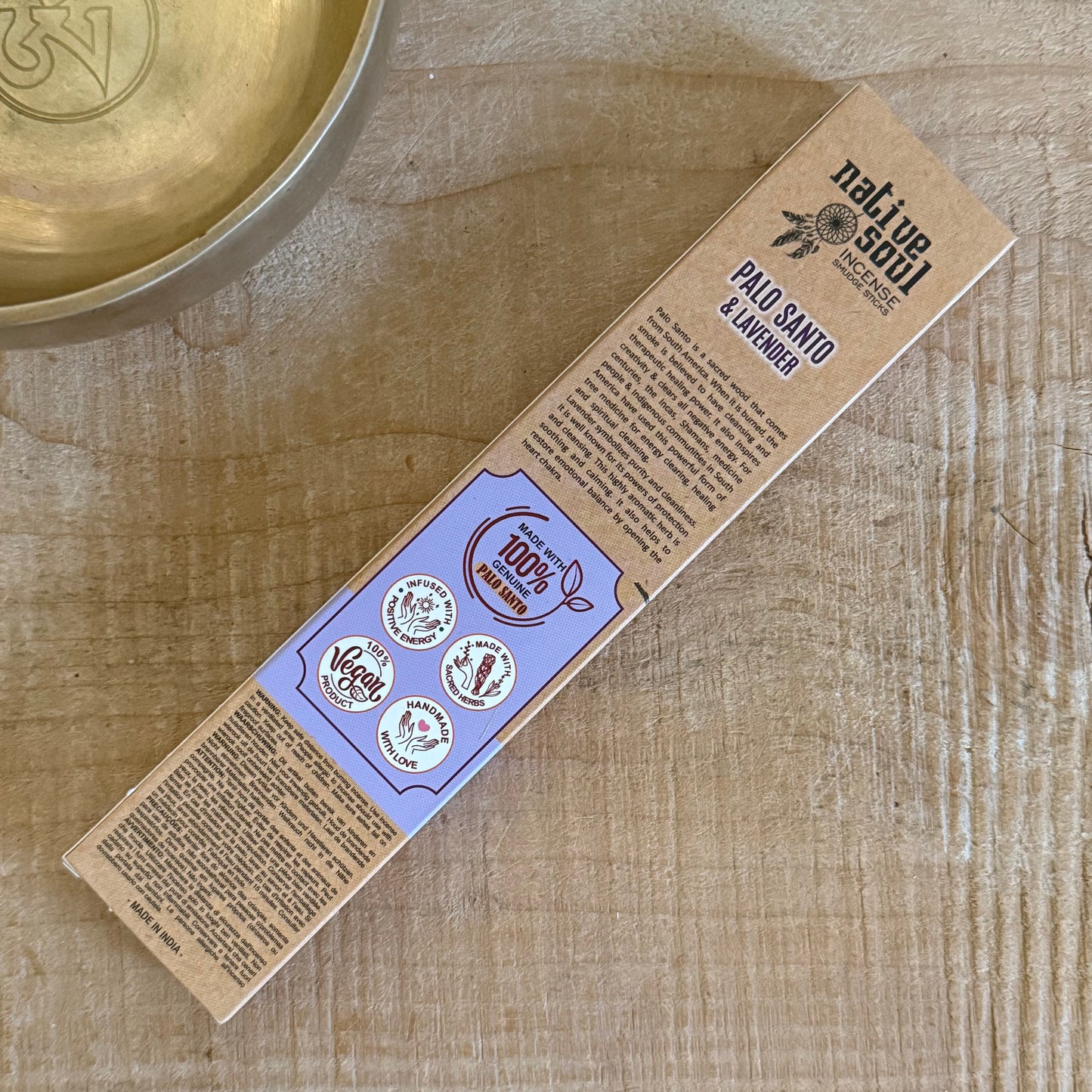 Native Soul smudge incense sticks with Palo Santo and lavender for cleansing and relaxation