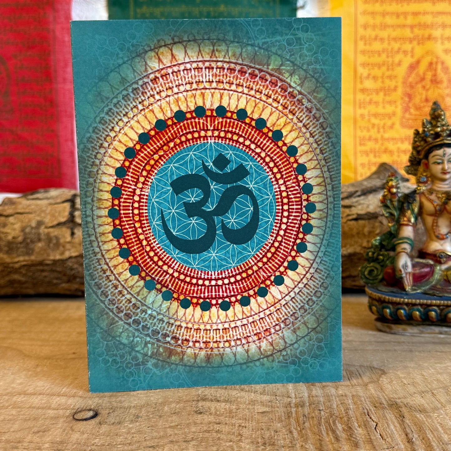 Tree Free greetings card " All Embracing Om", includes a fully printed matching ARTvelope, and is made from 100% post-consumer recycled material
Message inside … without beginning or end, embrace all that exists...
Tree-Free was founded in 1999 with a millennial eye toward artful simplicity, sustainability, and social impact.
Contrary to conventional greeting cards with flowery sentiments, elaborate print techniques and ever-rising prices, Tree-Free has quickly gained a following for its simple, ye