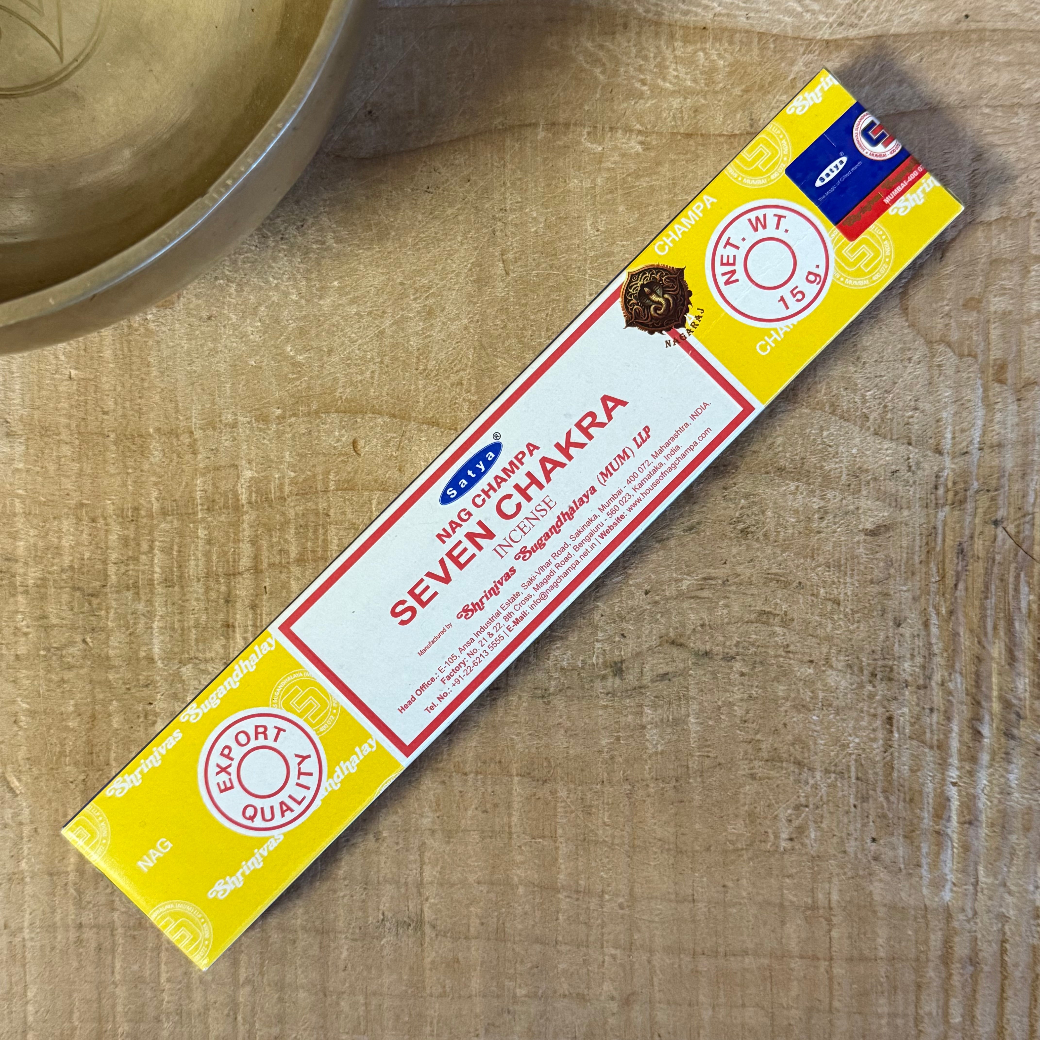 Satya Seven Chakra Incense Sticks 15g – Nag Champa Masala – The