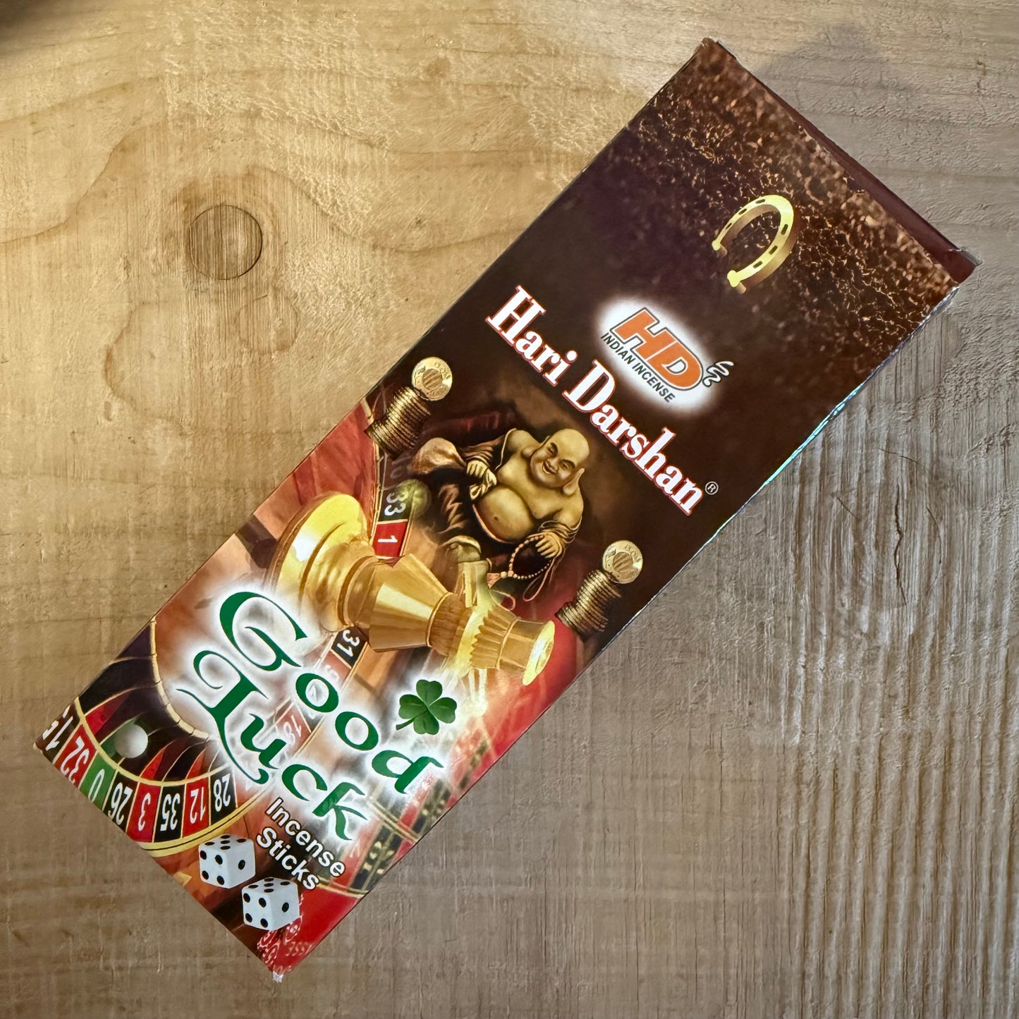 Good Luck Hexagon incense by Hari Darshan. A traditional Indian incense for positivity, meditation, and creating a harmonious atmosphere.