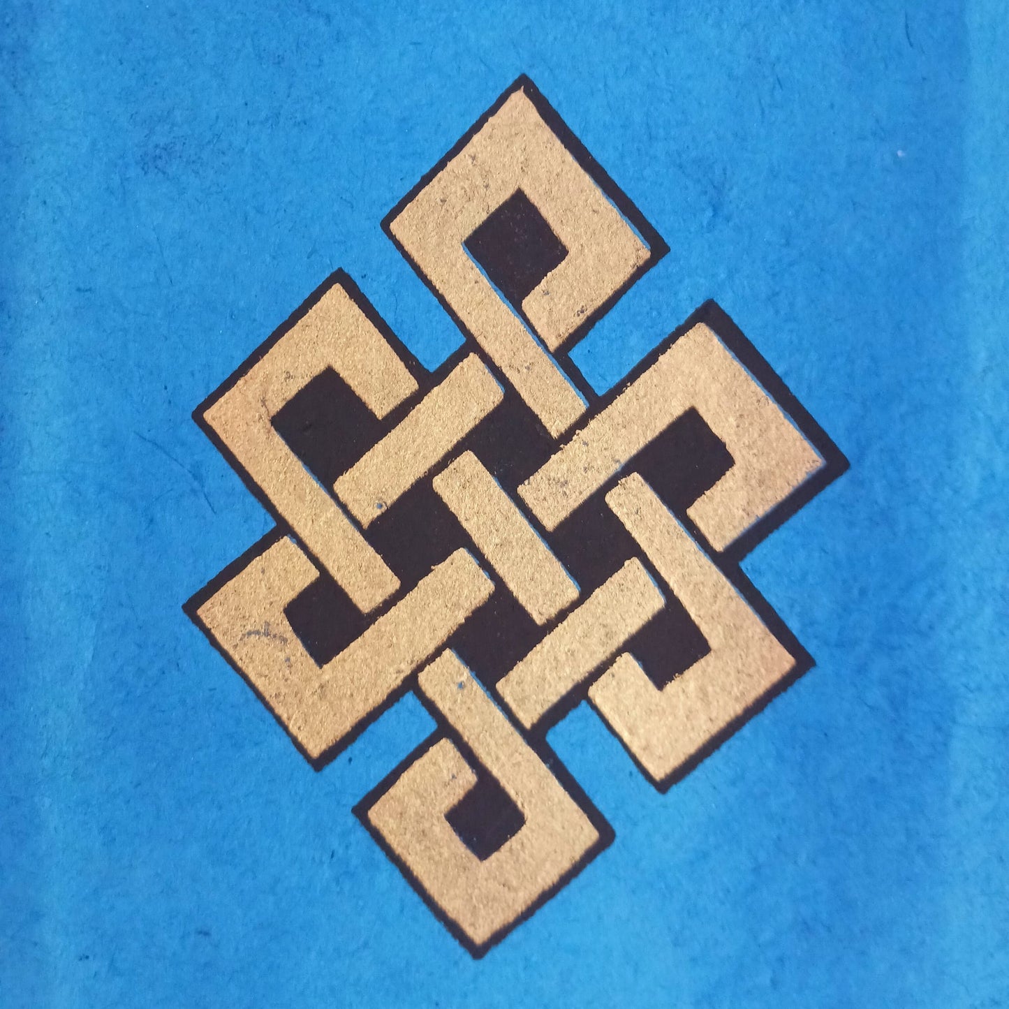 Lokta Paper Nepalese Lampshade Endless knot blue