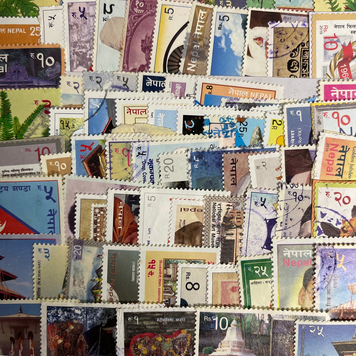 100 different Nepal postage stamps
