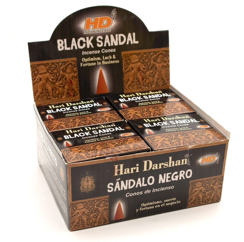 Hari Darshan Meditation Incense Cones – Black Sandalwood Spiritual Calm