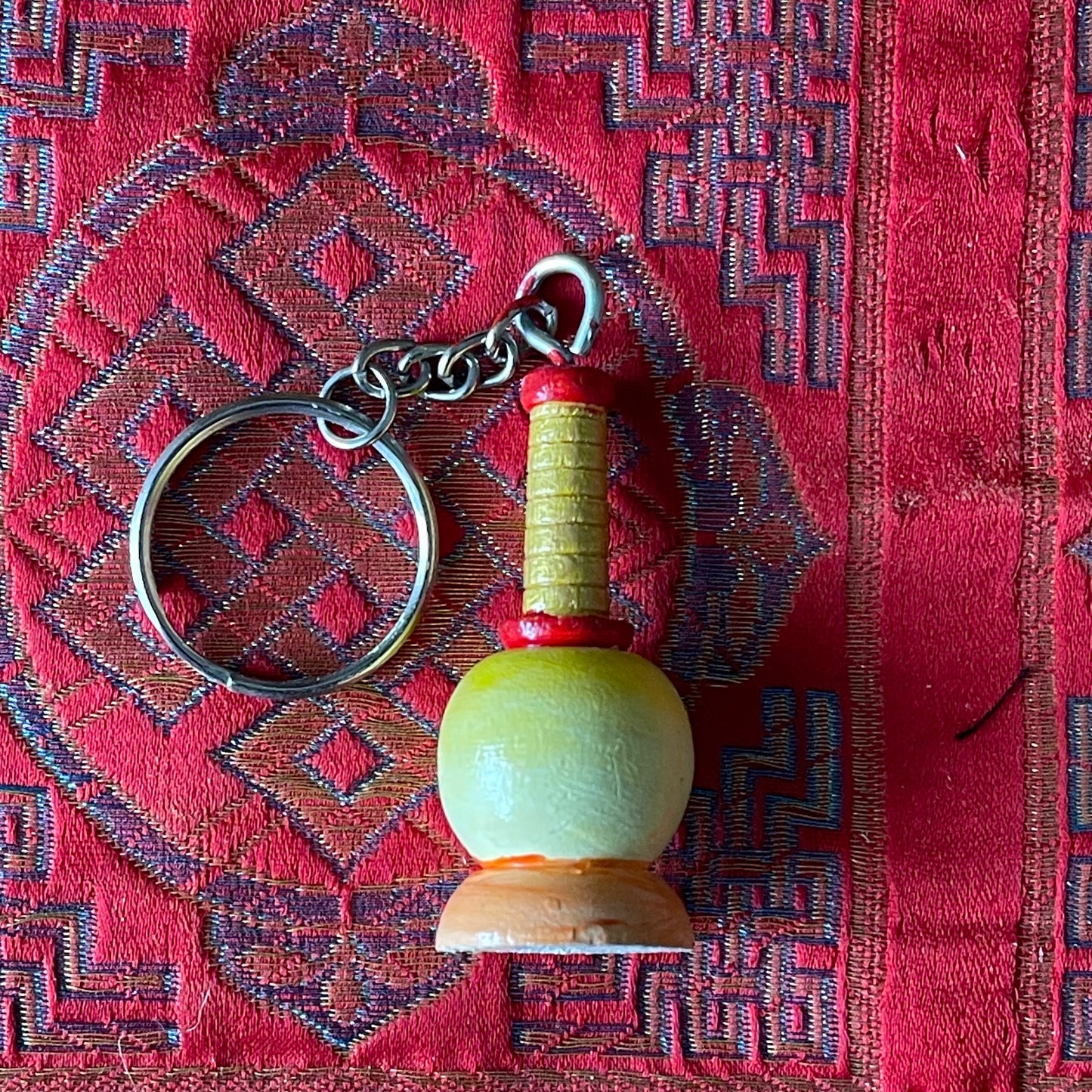 Wood Stupa keyring