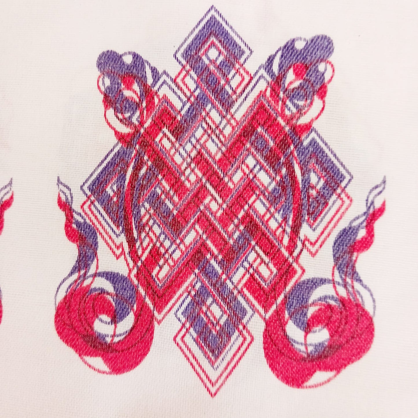 Auspicious Symbol Khata Scarf | White