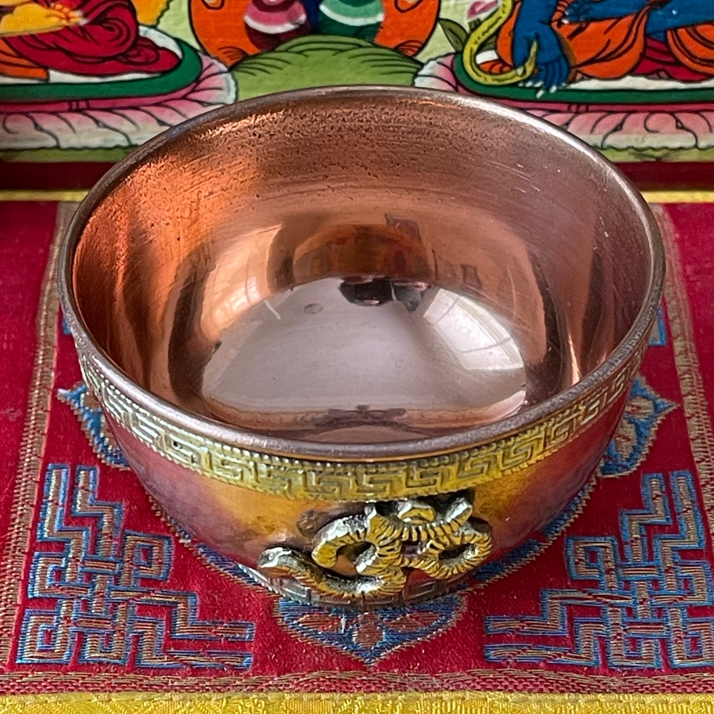 Om incense Holder Copper & Brass bowl 4.5 x 8cm