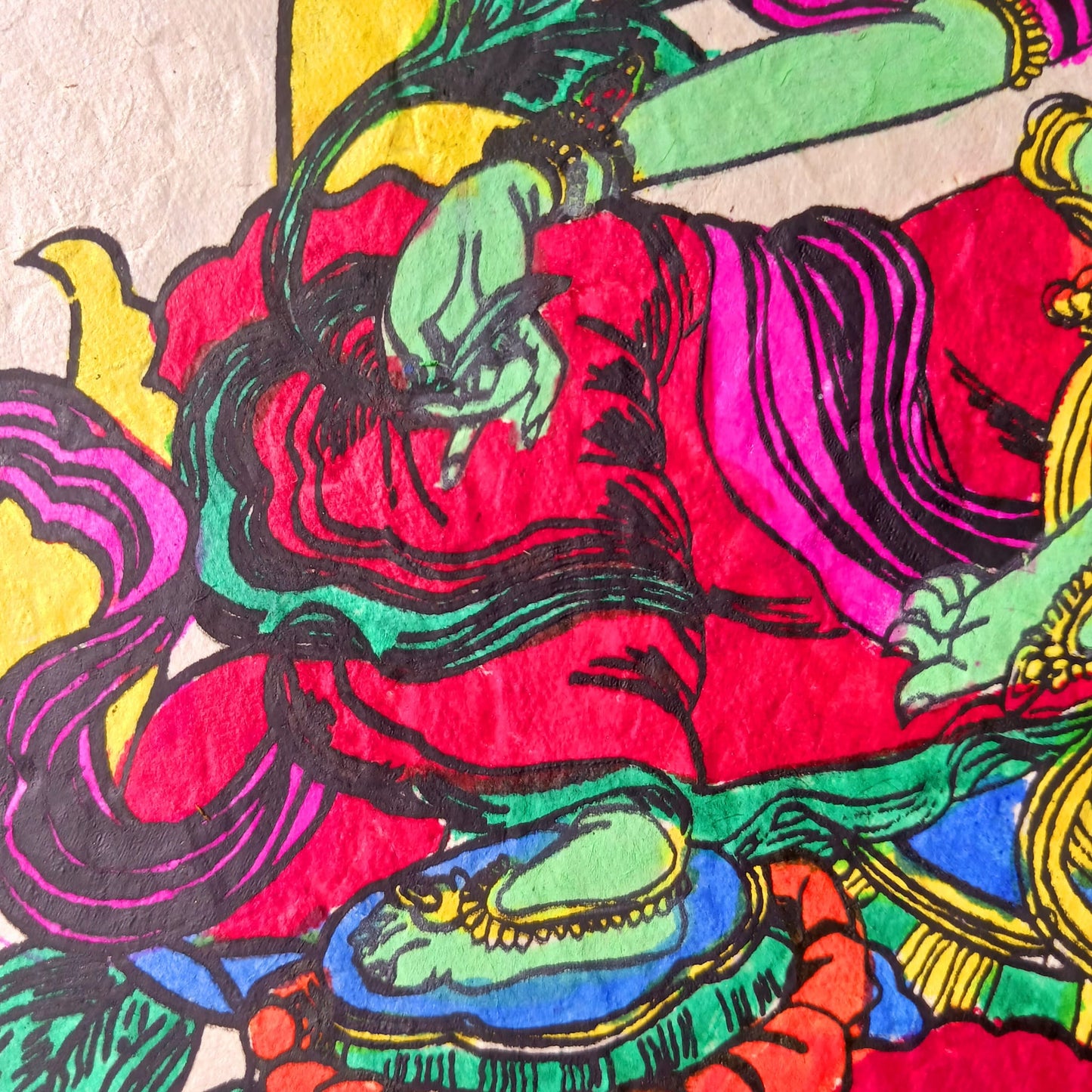 Green Tara Colour Lokta Paper Painting | Poster