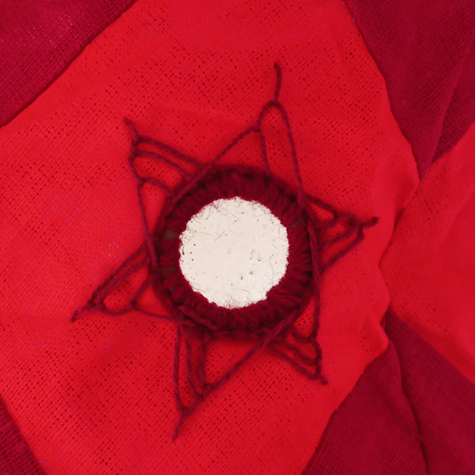 Bring colour, culture, and warmth into your space with this traditional handmade cotton Jhumar lampshade from Nepal. Carefully crafted by skilled artisans, each lampshade is made from vibrant cotton fabric and decorated with beautiful embroidered synthetic mirrors, creating a unique and eye-catching design.