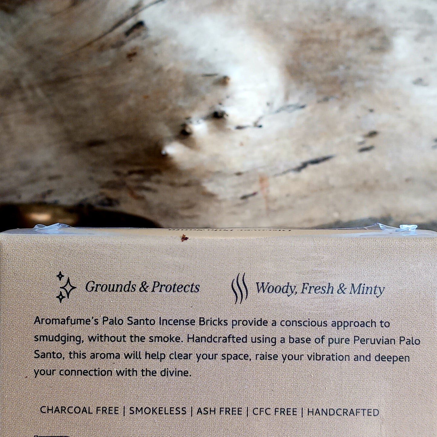 Aromafume Palo Santo Incense Bricks are a natural, non-toxic incense designed for use with a compatible incense diffuser. Infused with the sacred aroma of palo santo, known as “holy wood,” this incense releases a warm, woody fragrance with soft citrus undertones when gently heated.