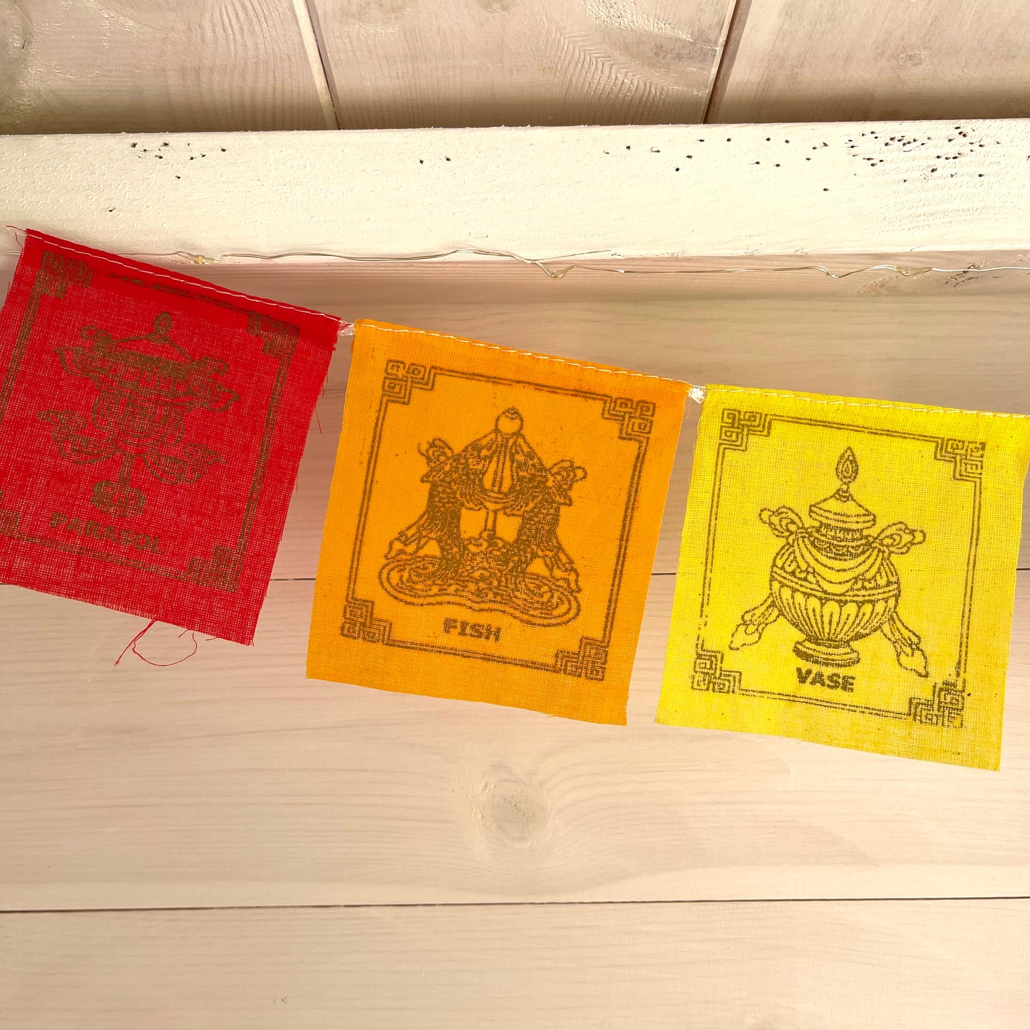 Prayer flags 8 auspicious signs 3.5 x 3.75 cm
