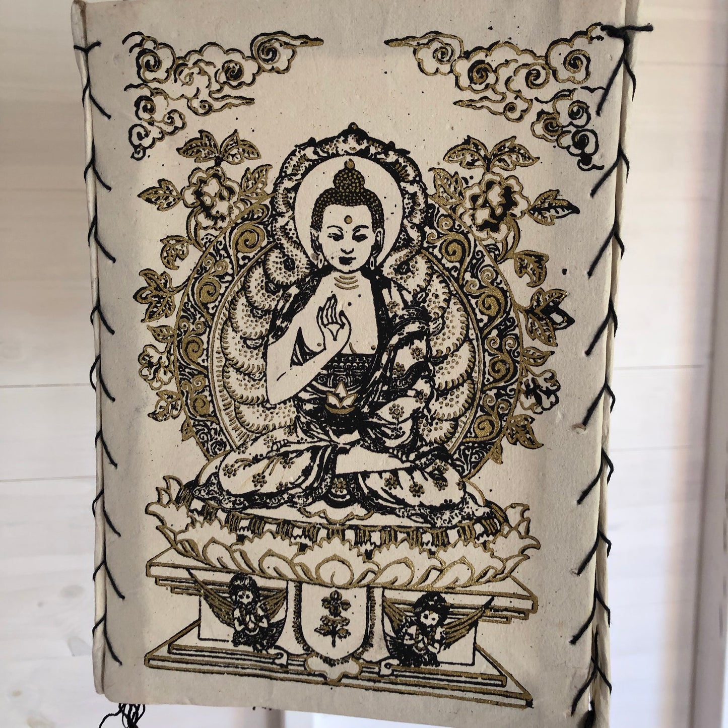 Lokta Paper Nepalese Lampshade Buddha (Natural)