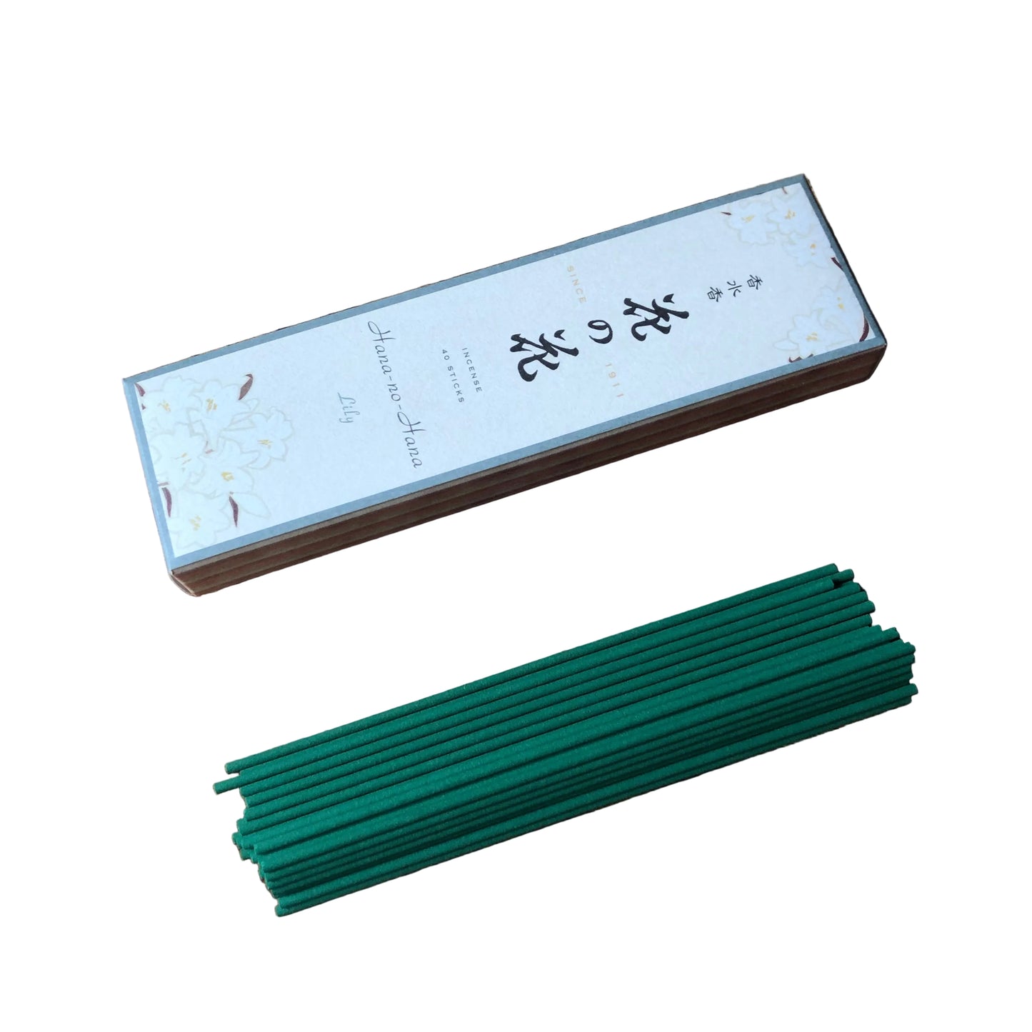 Hana No Hana Lily Japanese incense sticks with green floral-woody aroma