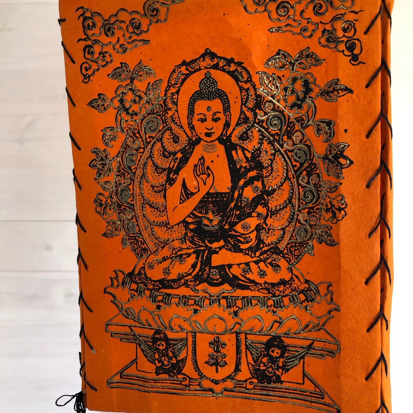 Lokta Paper Nepalese Lampshade Buddha (Orange)