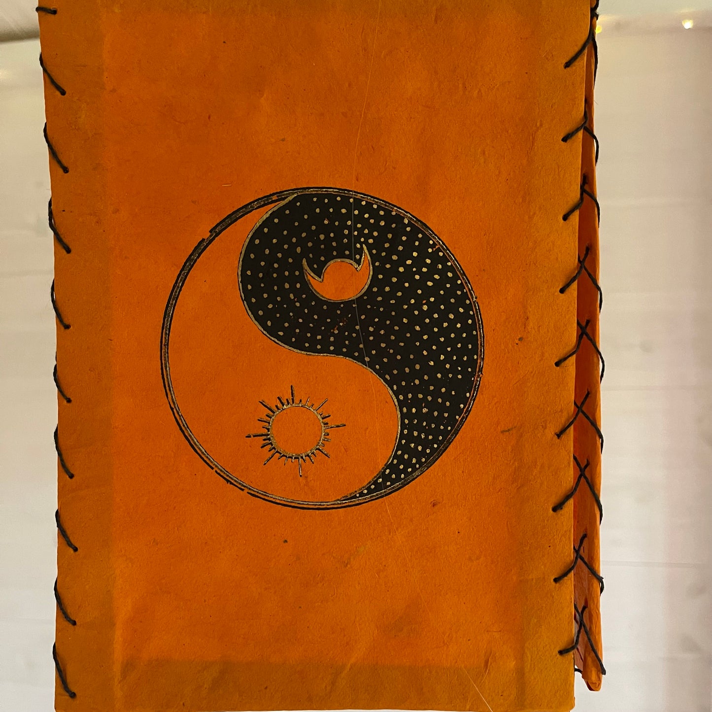 Lokta Paper Nepalese Lampshade Yin Yang (orange)