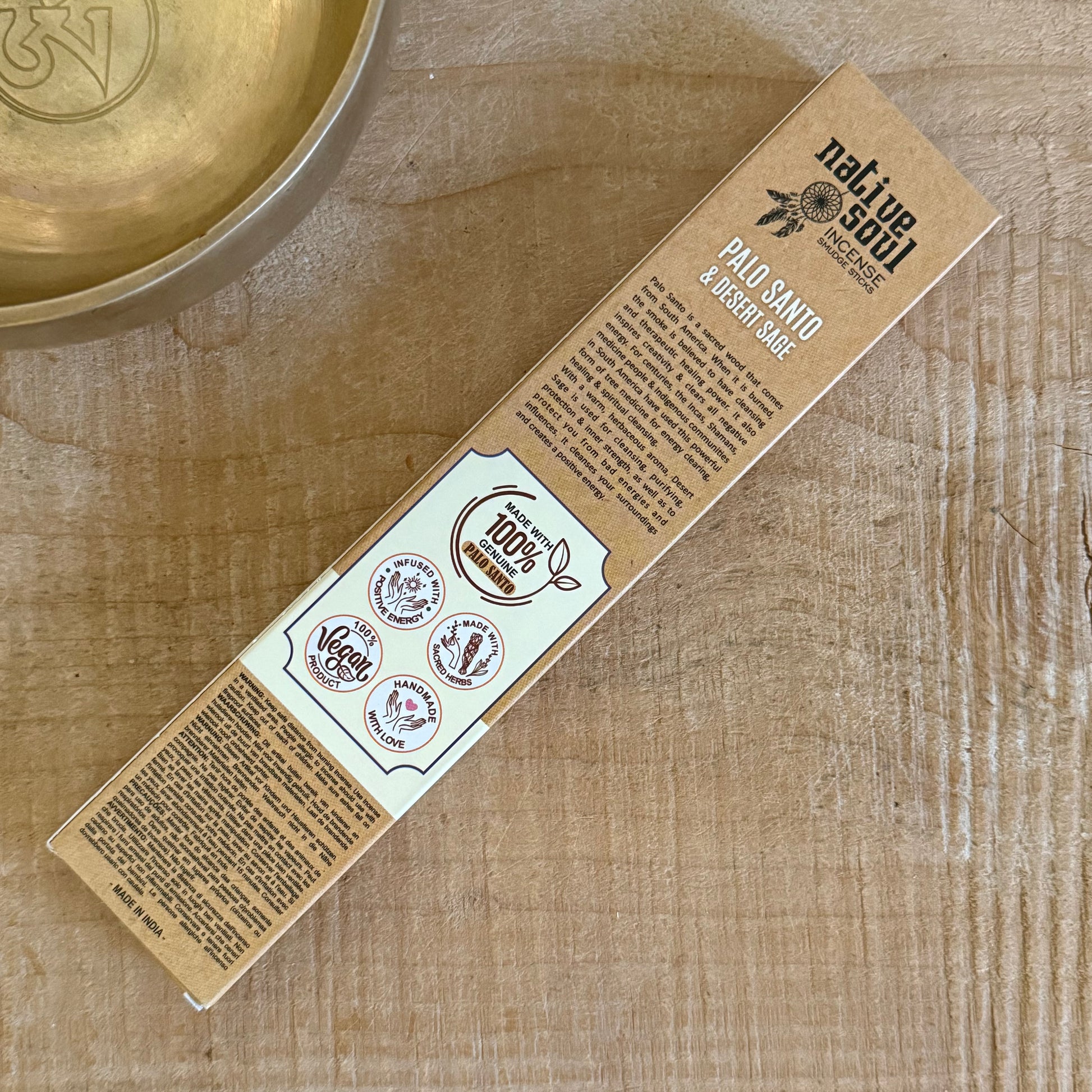 Native Soul smudge incense sticks with Palo Santo and desert sage for purification