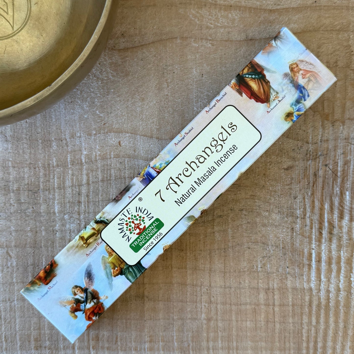 Namaste Mandala 7 Archangels incense with vetiver aroma. Masala incense for meditation, protection, relaxation, and creating a calm, grounded space.