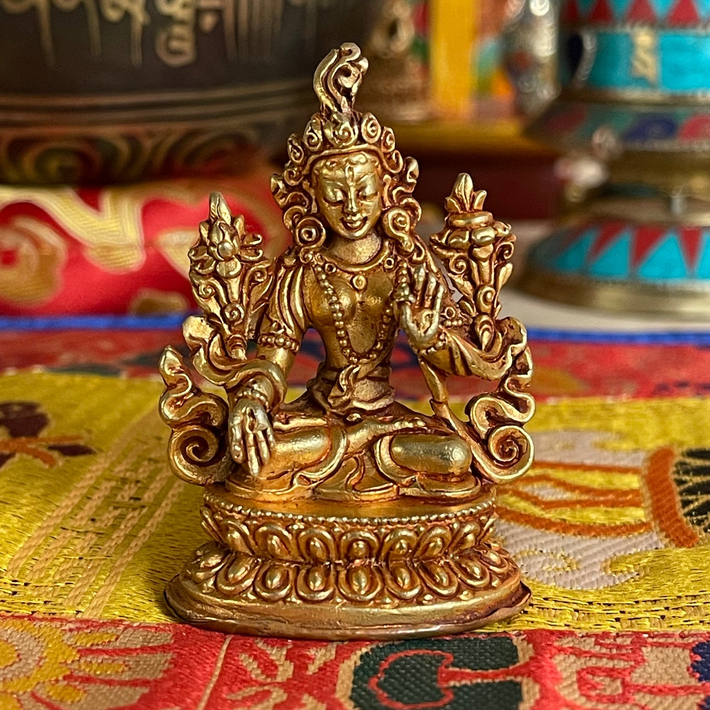 White Tara Miniature Gold Plated Statue 5.5 cm