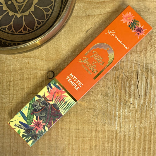 Mystic Temple incense, Indian temple incense, sandalwood incense, Buddhist incense sticks, meditation incense, ritual incense, Fair Trade incense, Indian incense, exotic incense, spiritual incense