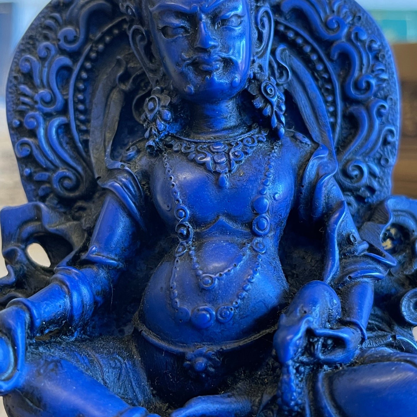 Resin Statue of Jambhala (Blue)