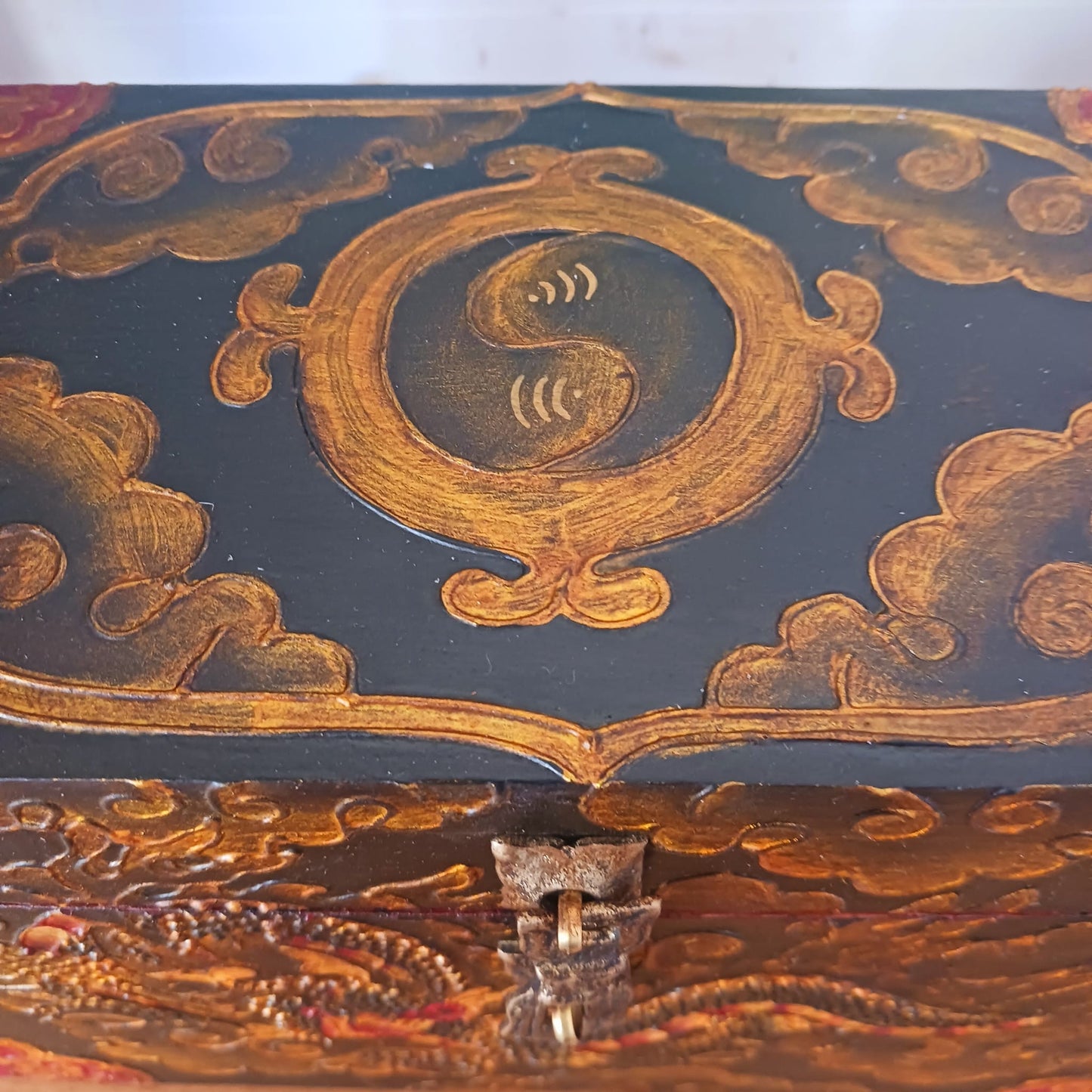 Tibetan Dragon Wooden Treasure Box