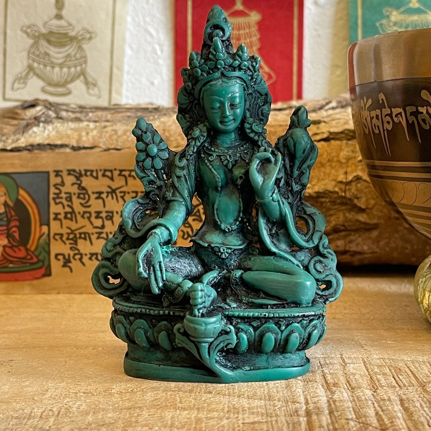 Green Tara Resin Statue 12cm