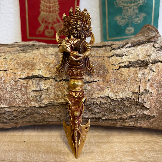 Mahakala Gold-plated Phurba 12 cm