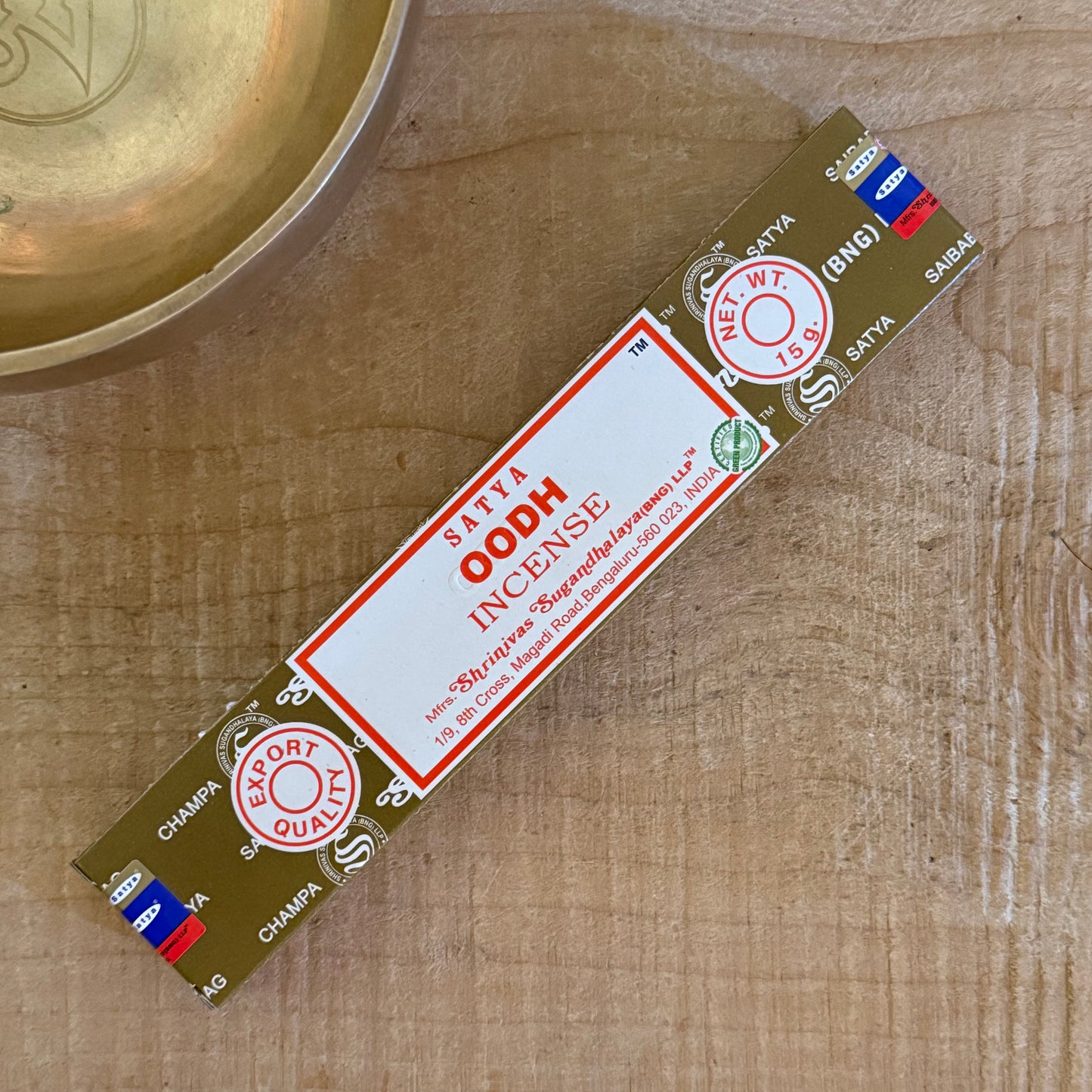 Satya Oodh incense sticks, deep oud and sandalwood blend, hand rolled Indian incense