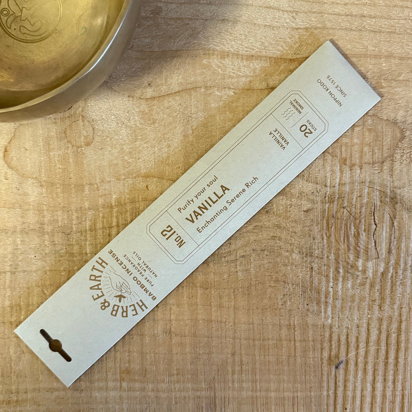 Herb & Earth Vanilla natural bamboo Japanese incense sticks