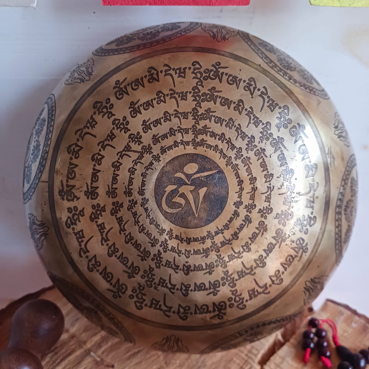 Tibetan Hand Beaten Jambati Singing Bowl | Primordial Buddha Samantabhadra YabYum