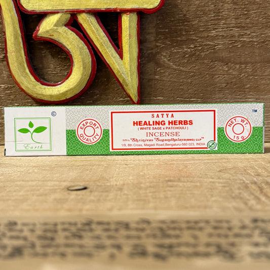 Step gently into balance with the Satya Earth Healing Herbs Incense Sticks, a sacred blend that unites the cleansing power of white sage with the grounding essence of patchouli. Traditionally known as sacred sage, white sage has long been used in rituals of purification, renewal, and spiritual protection. The deep, earthy warmth of patchouli enriches this sacred smoke, creating a harmonious fragrance that restores peace and uplifts the spirit.