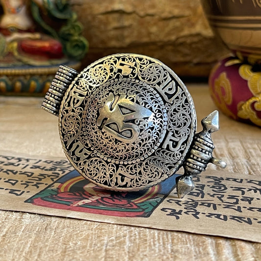 Tibetan Filigree Ghau Locket pendant OM