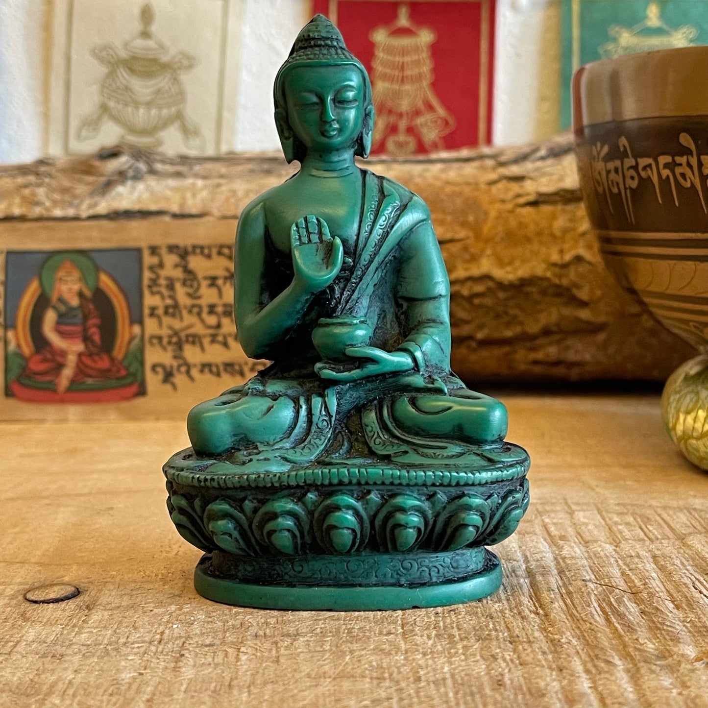 Resin Statue of Amogshiddhi Buddha Approx  11cm