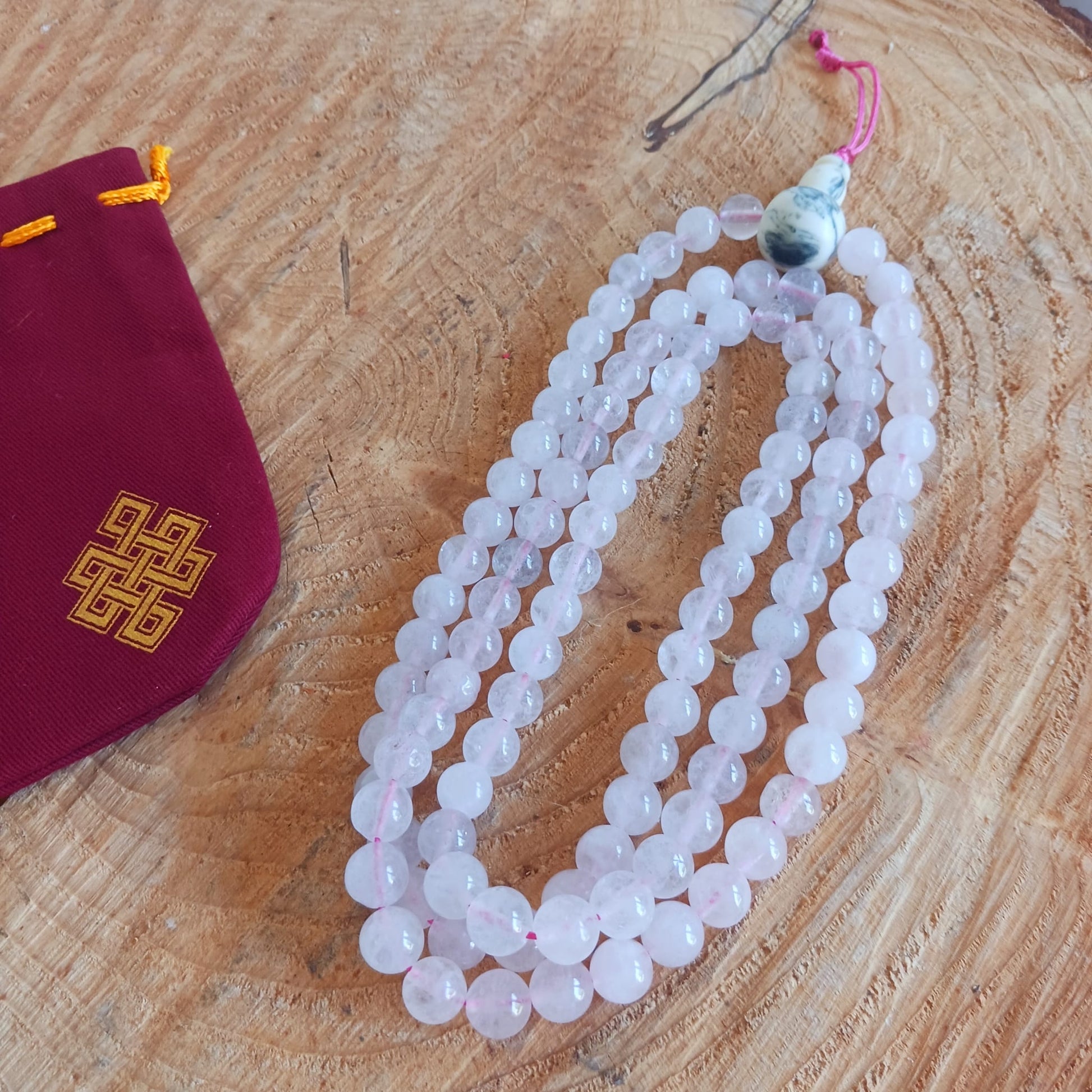 Mala Prayer Beads | Nepali Quality Rose Quartz 8 mm