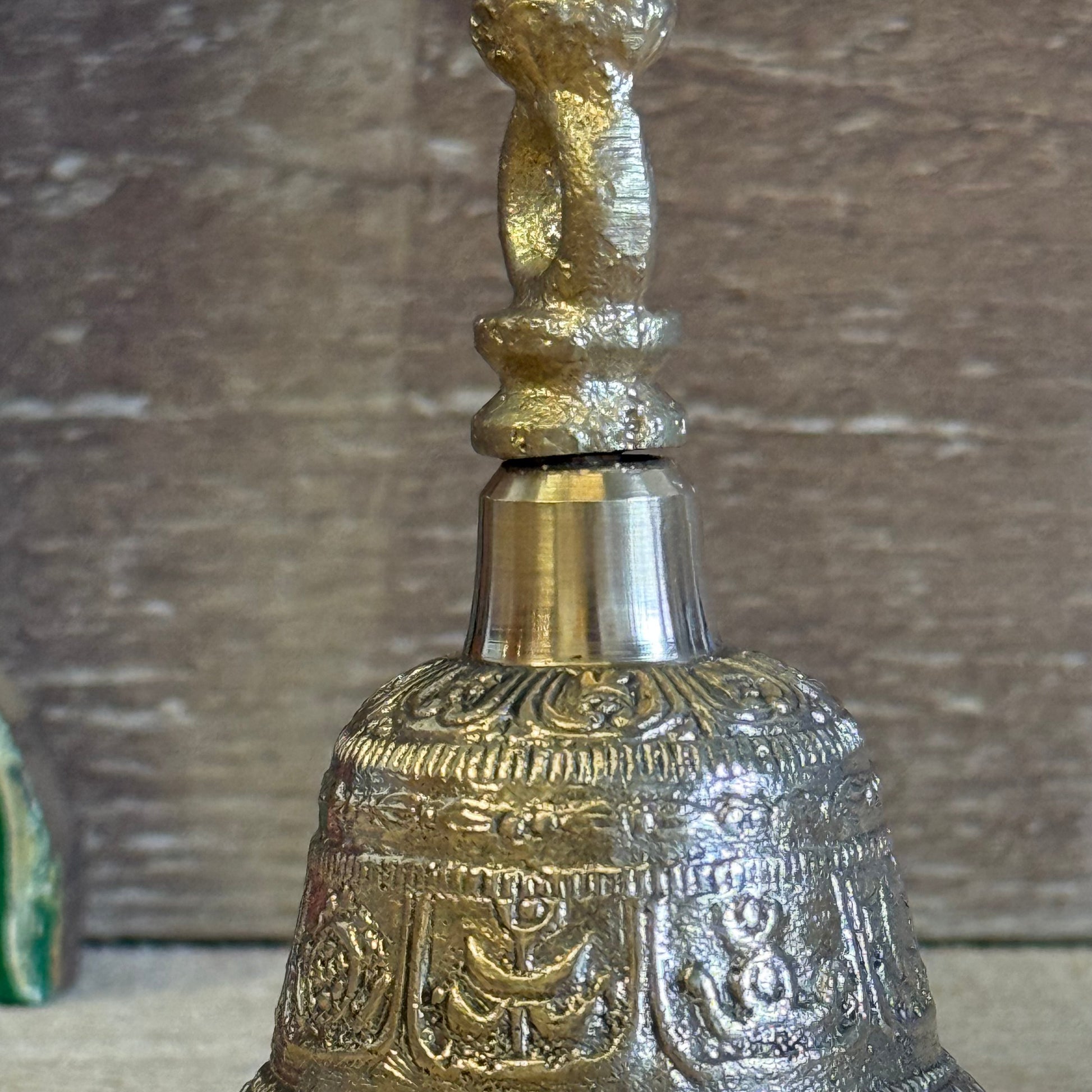 The Medium Tibetan Tingsha Bell is a sacred sound instrument, handcrafted with devotion and precision by skilled Tibetan artisans. Measuring 6 x 11.5 cm, it carries the essence of ancient mindfulness and Tibetan spiritual traditions.