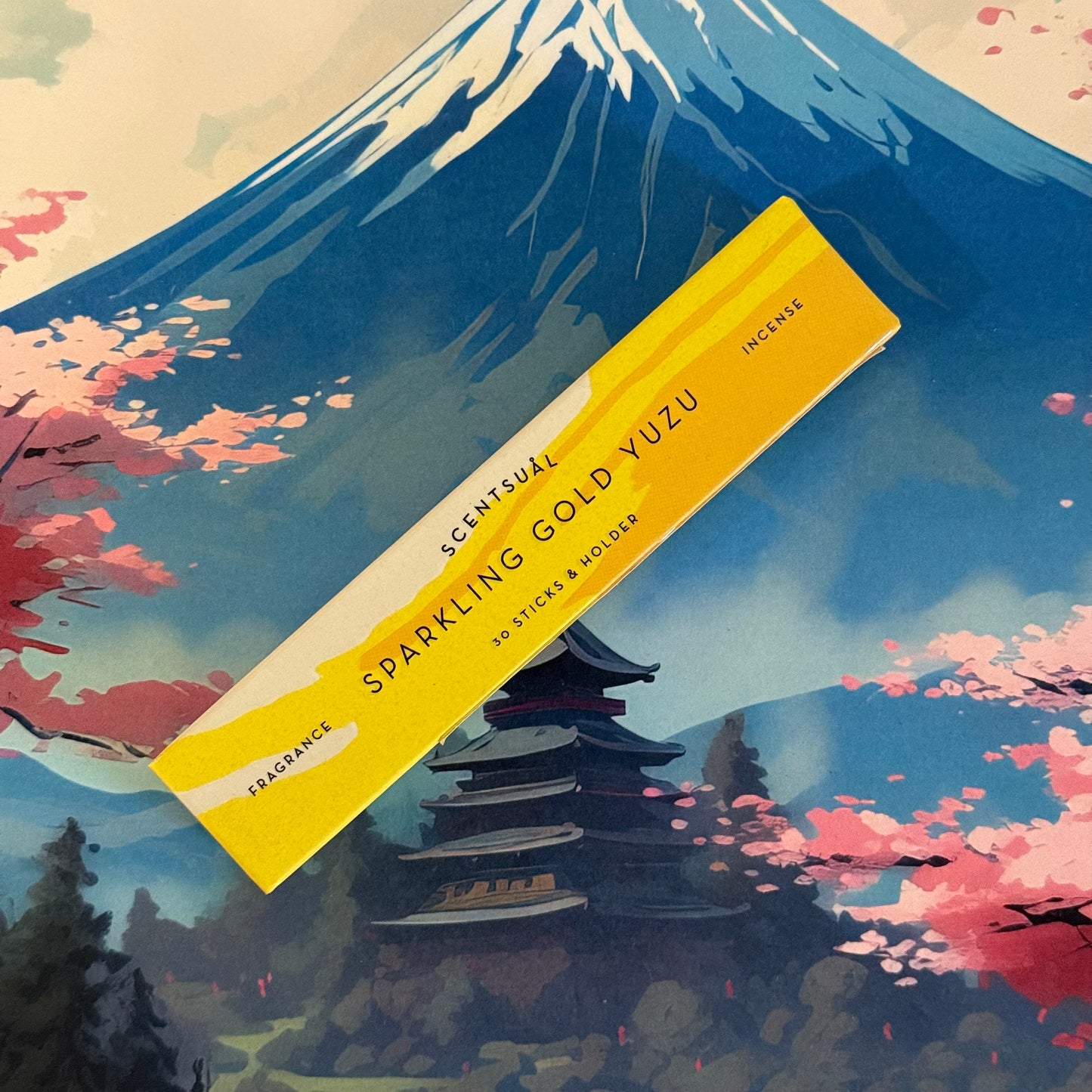 Enjoy Scentsual Sparkling Gold Yuzu incense by Nippon Kodo. Fresh, citrusy Japanese incense with a clean burn, perfect for uplifting daily use.