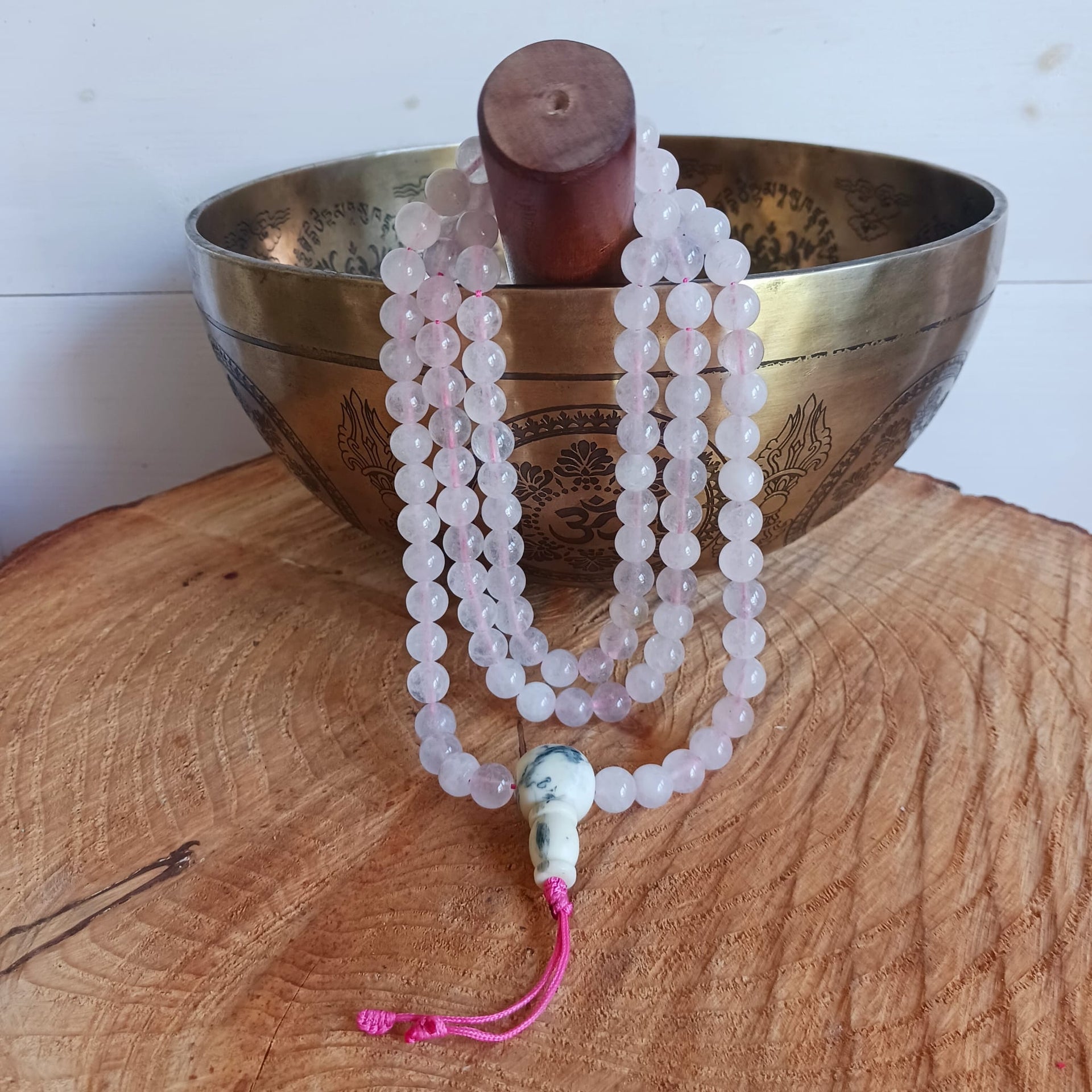 Mala Prayer Beads  Nepali Quality Rose Quartz 8 mm – The Buddha