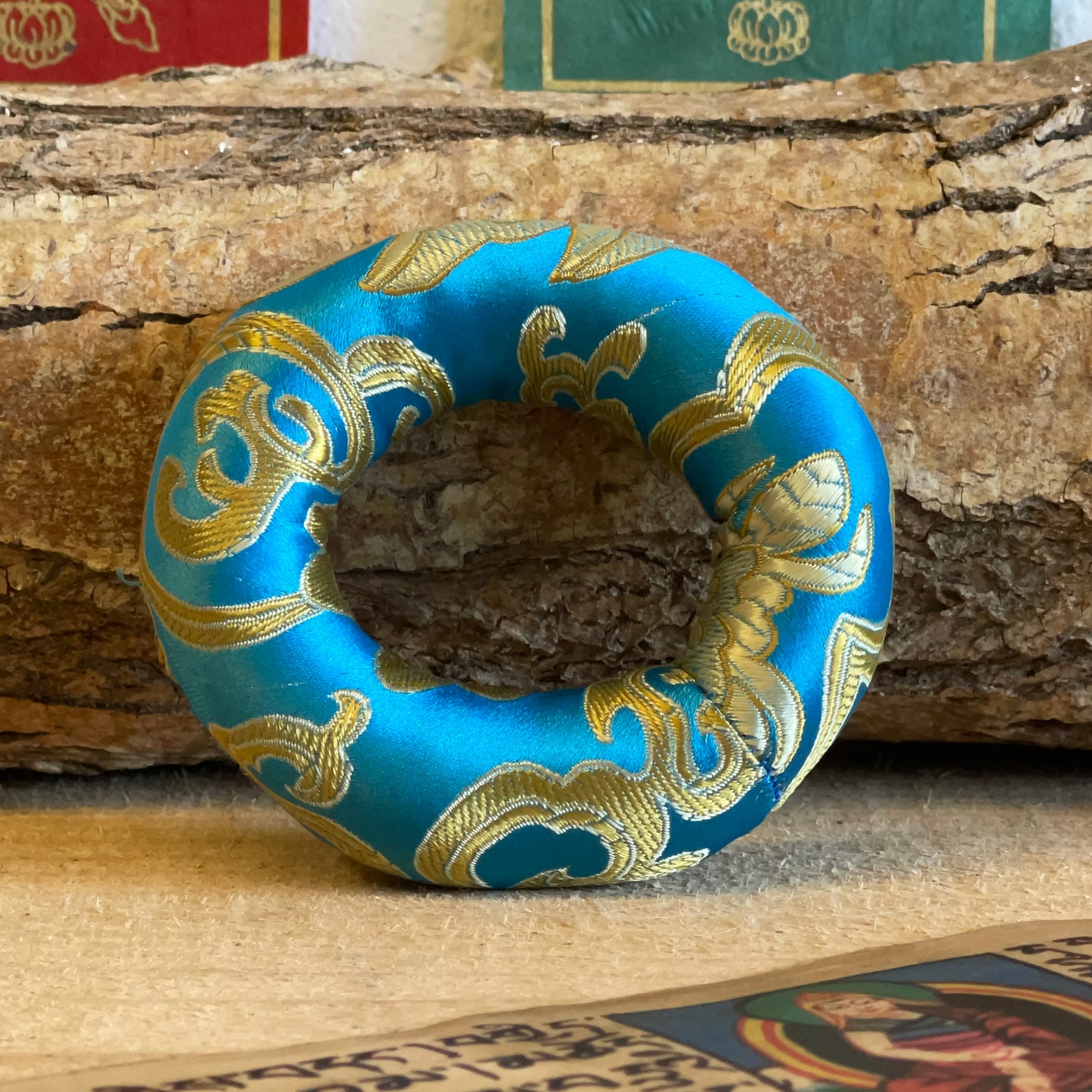 Doughnut Singing Bowl Cushion 8cm  Blue