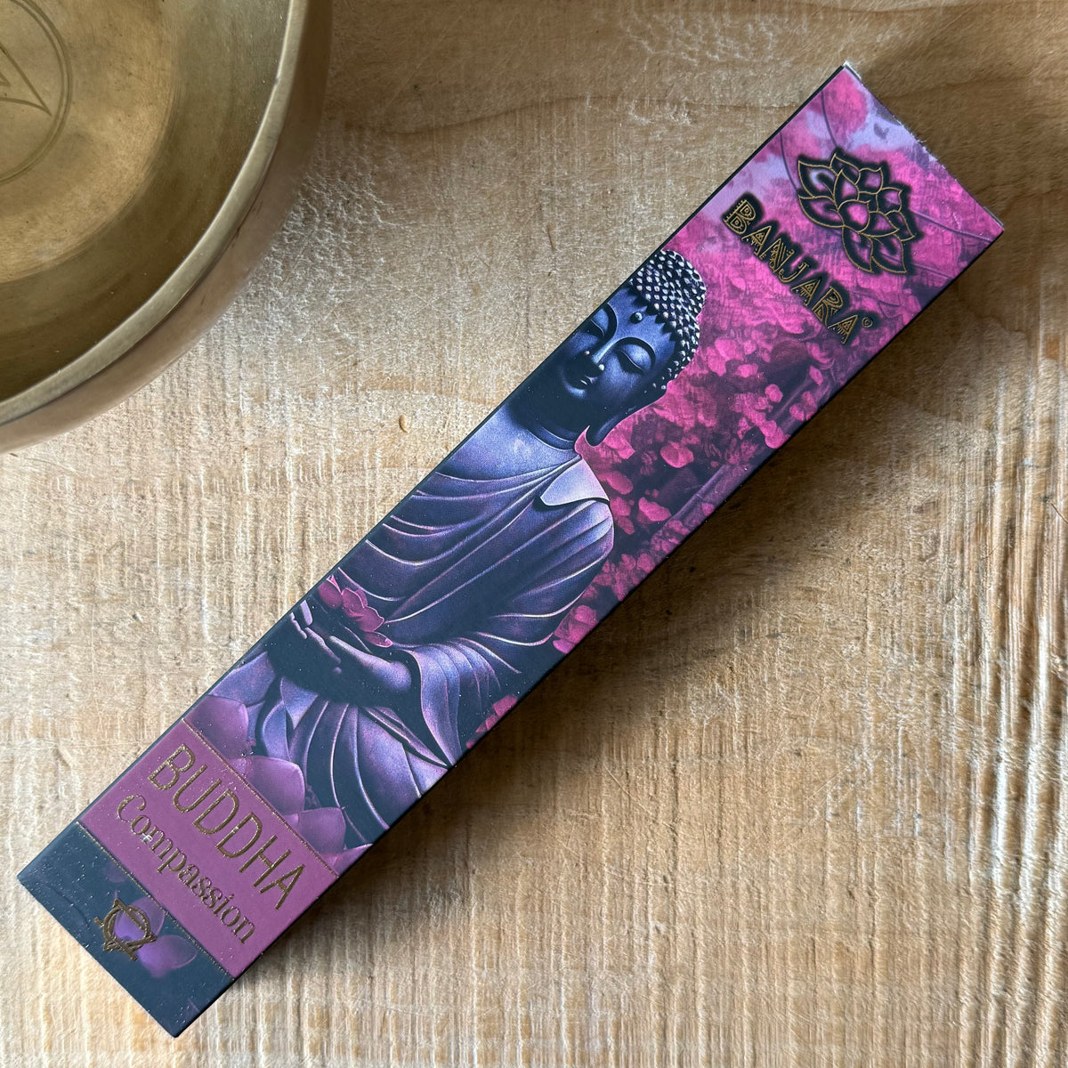 Create a gentle and peaceful atmosphere with Banjara Buddha Compassion Incense, inspired by the Buddhist qualities of kindness, empathy and loving awareness. Handmade in India using natural ingredients, these fragrant incense sticks are ideal for meditation, mindfulness, yoga, relaxation and spiritual practice. The soothing aroma helps transform your surroundings into a tranquil space for reflection and inner calm. Each box contains approximately 15g of incense, around 12 sticks, with each stick providing a